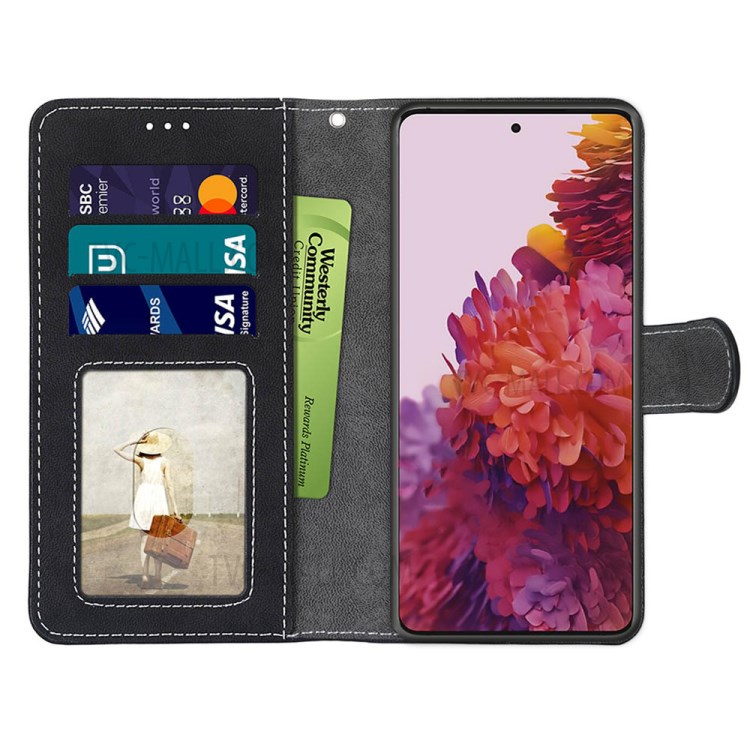 Retro Matte Wallet Leather Stand Cell Phone Protective Case for Samsung Galaxy S30 - Black-3