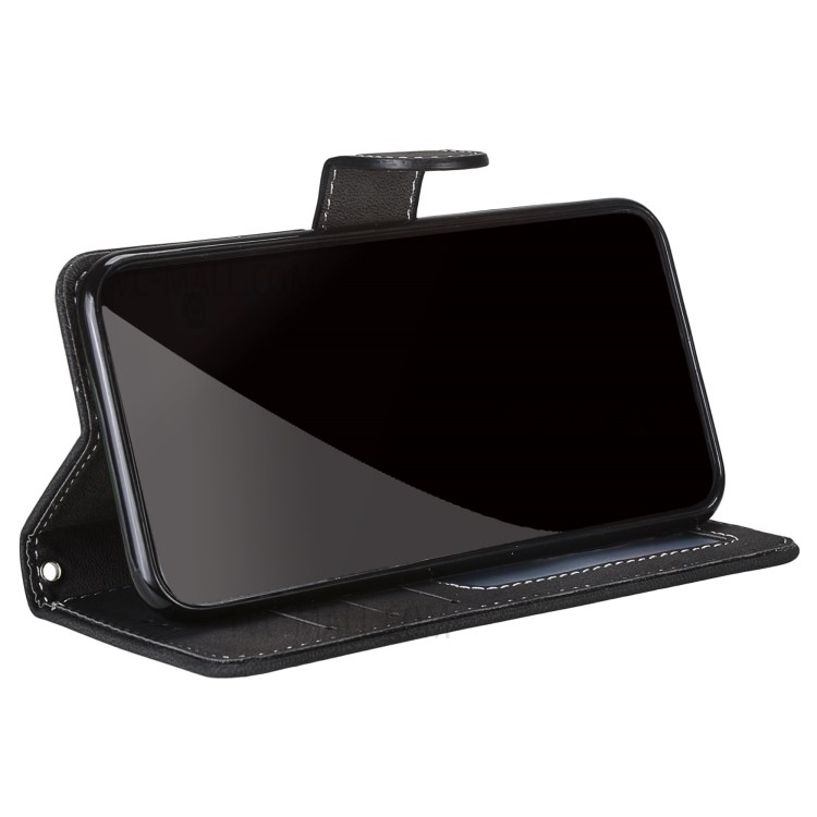 Retro Matte Wallet Leather Stand Cell Phone Protective Case for Samsung Galaxy S30 - Black-4