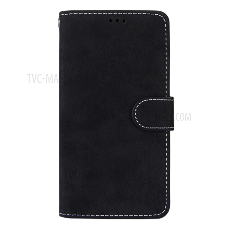 Retro Matte Wallet Leather Stand Cell Phone Protective Case for Samsung Galaxy S30 - Black-5