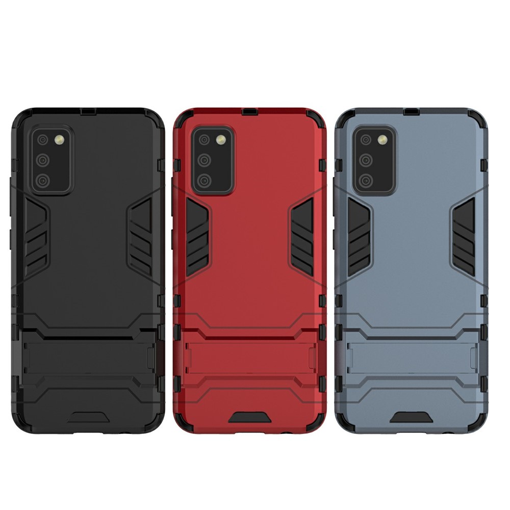 2 in 1 Kickstand Case PC + TPU Combo Phone Shell for Samsung Galaxy A02s - Black-11