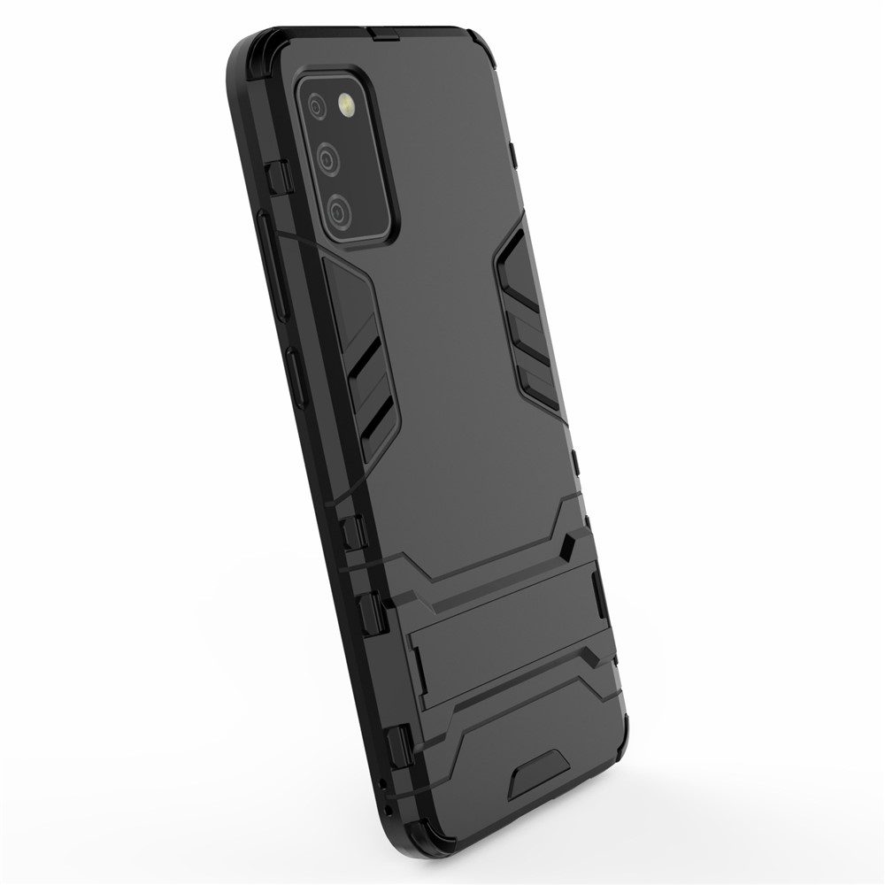 2 in 1 Kickstand Case PC + TPU Combo Phone Shell for Samsung Galaxy A02s - Black-6