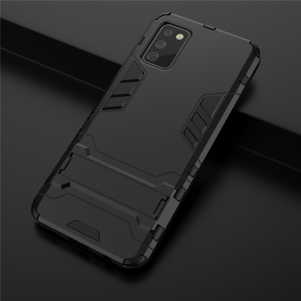 2 in 1 Kickstand Case PC + TPU Combo Phone Shell for Samsung Galaxy A02s - Black-8