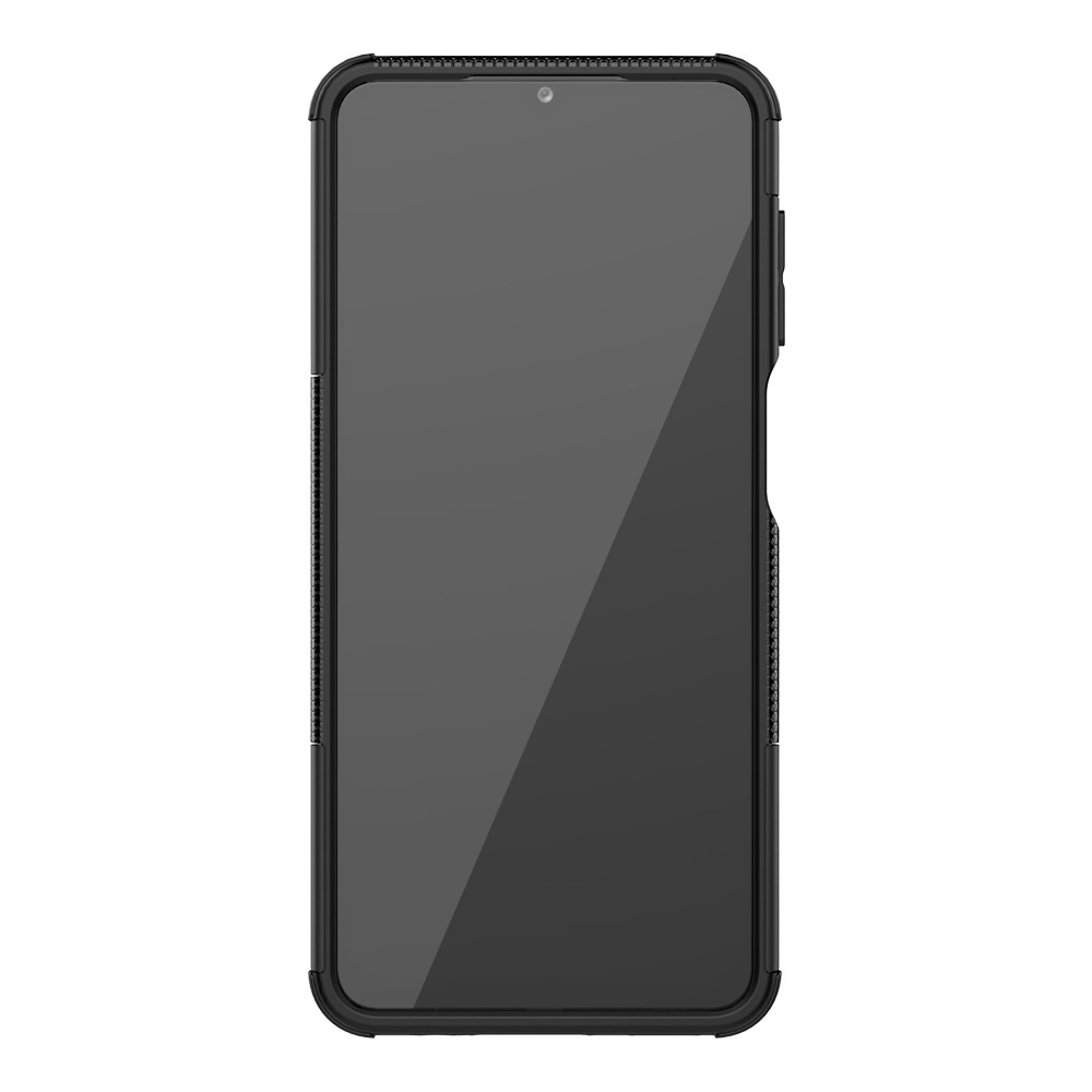 Cool Tyre PC + TPU Hybrid Shell Case for Samsung Galaxy A12 Kickstand 2-in-1 - Black-4
