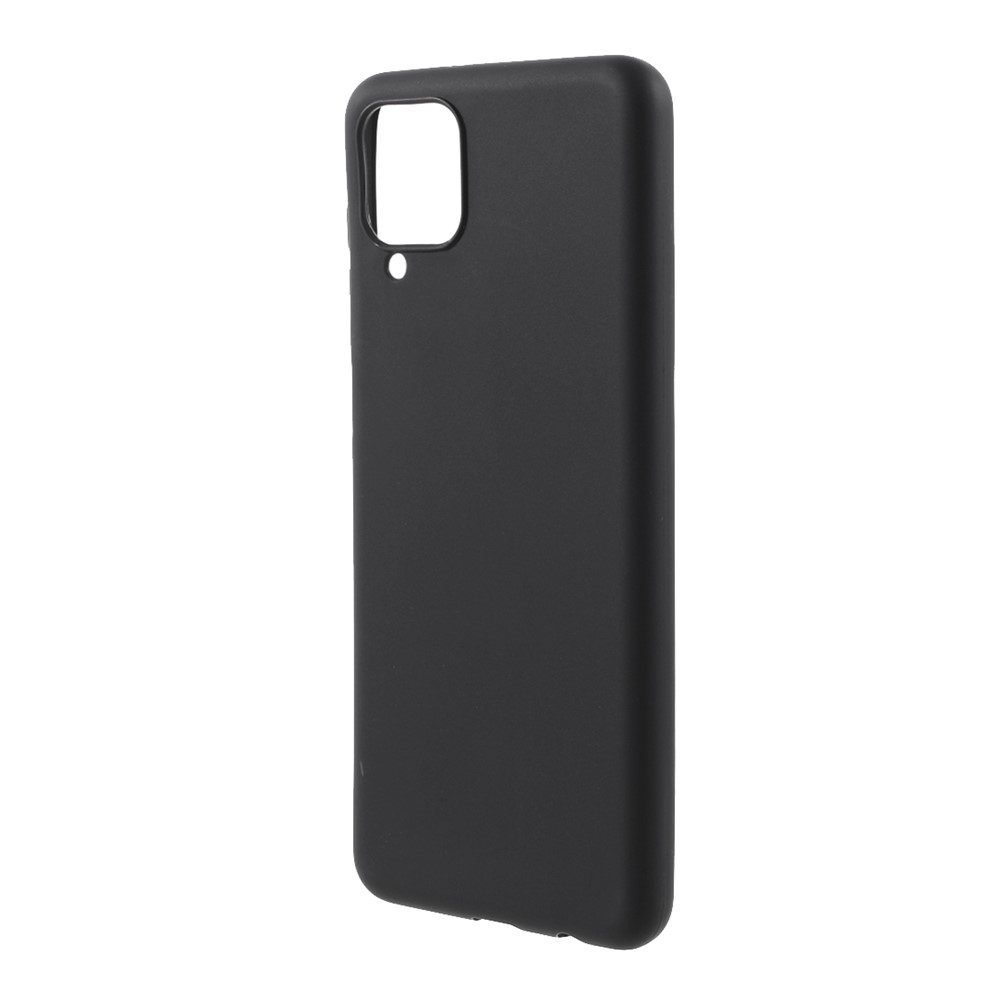 Solid Color Matte Soft TPU Phone Cover Case for Samsung Galaxy A12 - Black-2