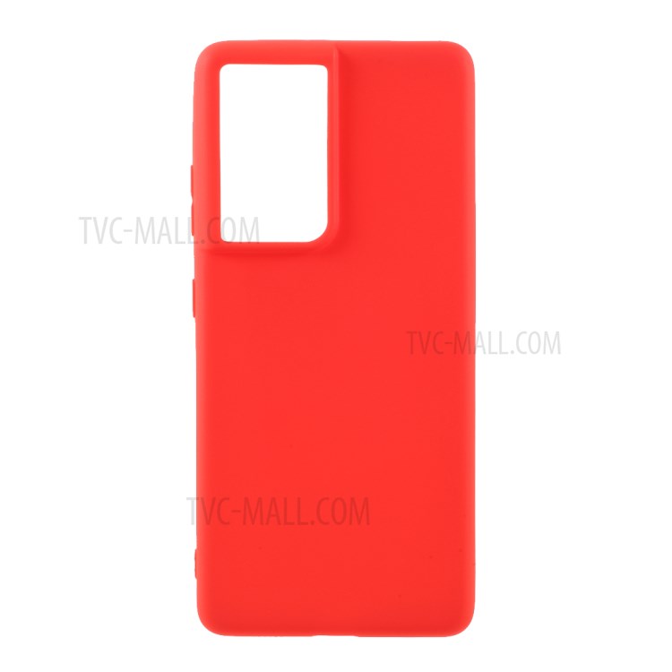 Solid Color Matte Soft TPU Phone Cover Case for Samsung Galaxy S30 Ultra - Red-1