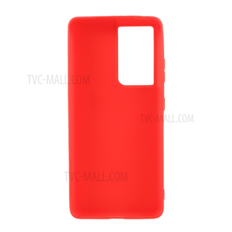 Solid Color Matte Soft TPU Phone Cover Case for Samsung Galaxy S30 Ultra - Red-3