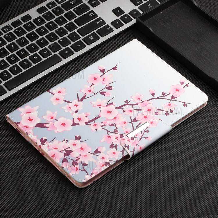 Leather Wallet Stand Case for Samsung Galaxy Tab A 8.0 Wi-Fi (2019) SM-T290 Pattern Printing Protective Shell - Pink Sakura-7