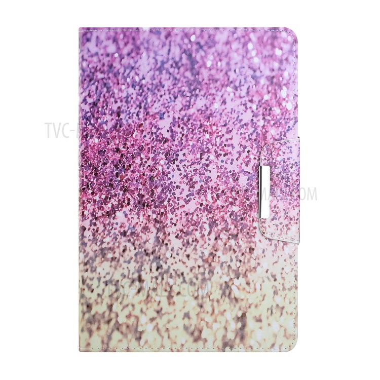 Pattern Printing Anti-Drop Leather Wallet Stand Protective Case for Samsung Galaxy Tab S7 T870 - Pink and Yellow Gradient Sequins-1