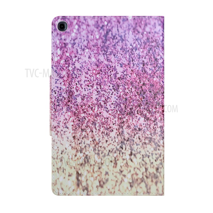 Pattern Printing Leather Case with Wallet and Stand for Samsung Galaxy Tab A 10.1 (2019) T510/T515 - Pink and Yellow Gradient Sequins-2