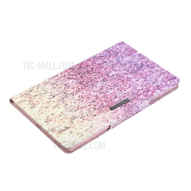 Pattern Printing Leather Case with Wallet and Stand for Samsung Galaxy Tab A 10.1 (2019) T510/T515 - Pink and Yellow Gradient Sequins-4