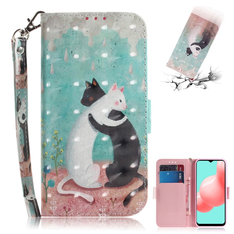 Magnetic Flip Pattern Printing Wallet PU Leather Shell for Samsung Galaxy A32 - Two Cats-1