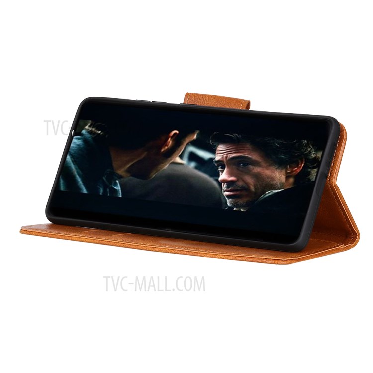 Crazy Horse PU Leather Wallet Stand Protector Cover for Samsung Galaxy A52 5G - Brown-3