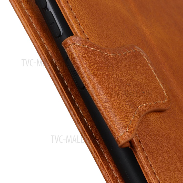Crazy Horse PU Leather Wallet Stand Protector Cover for Samsung Galaxy A52 5G - Brown-5