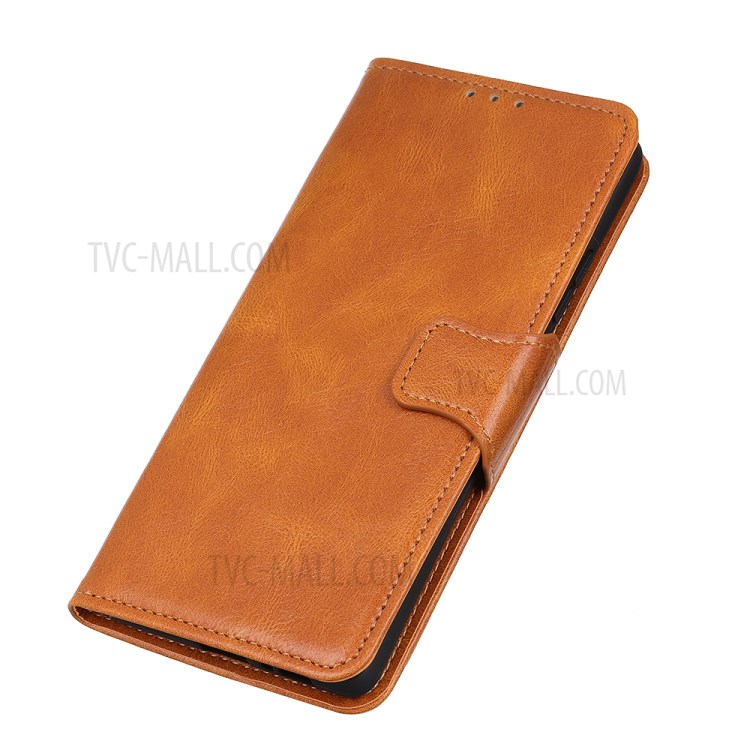 Crazy Horse PU Leather Wallet Stand Protector Cover for Samsung Galaxy A52 5G - Brown-6