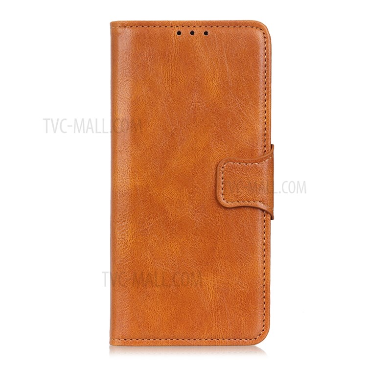 Crazy Horse PU Leather Wallet Stand Protector Cover for Samsung Galaxy A52 5G - Brown-7