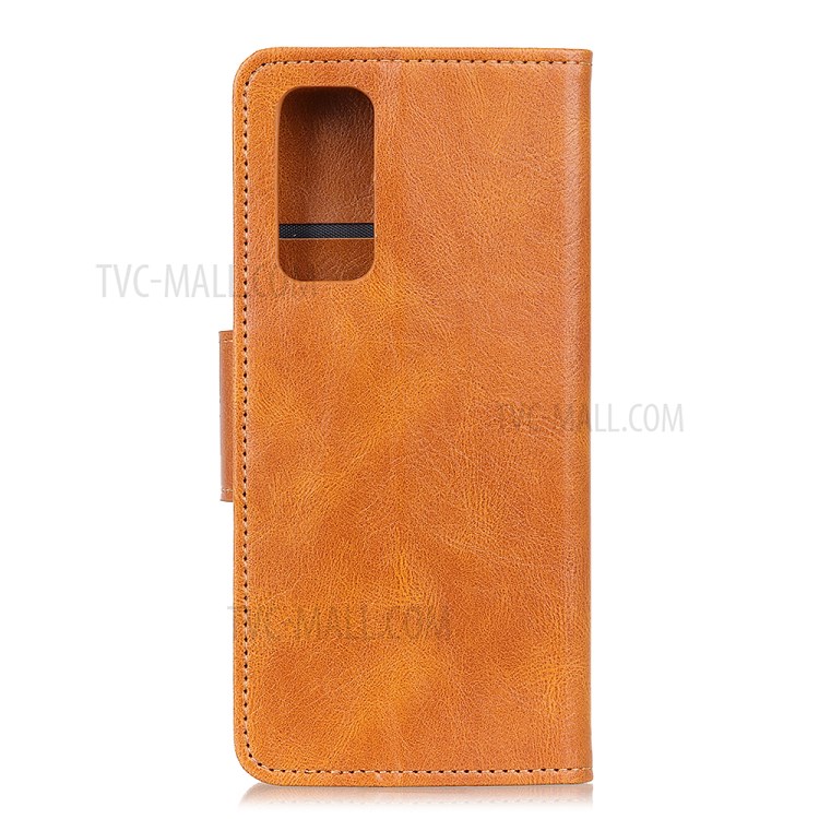Crazy Horse PU Leather Wallet Stand Protector Cover for Samsung Galaxy A52 5G - Brown-9