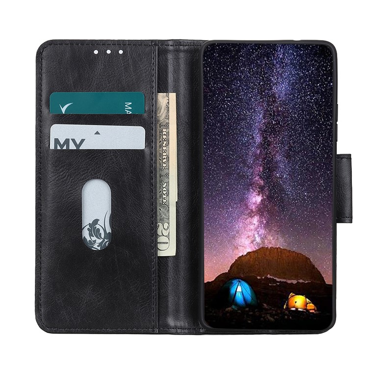 Crazy Horse PU Leather Wallet Stand Protector Cover for Samsung Galaxy A32 - Black-4