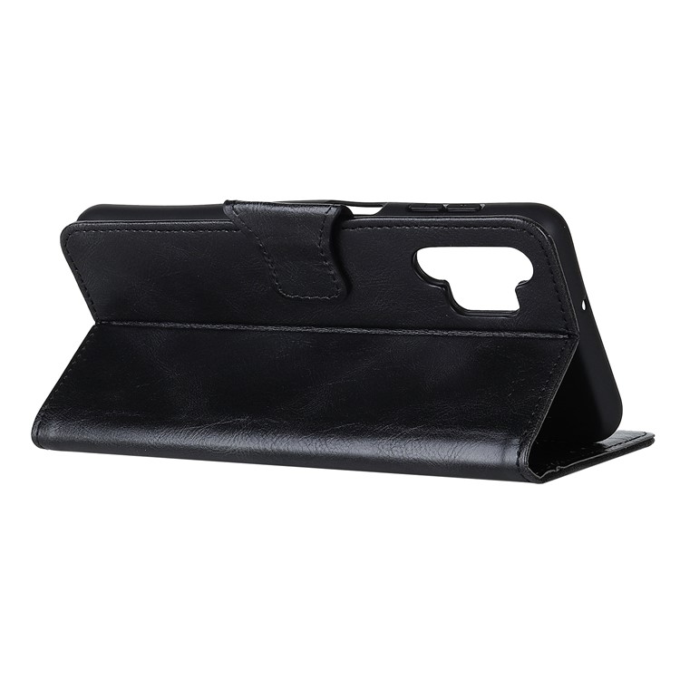 Crazy Horse PU Leather Wallet Stand Protector Cover for Samsung Galaxy A32 - Black-9