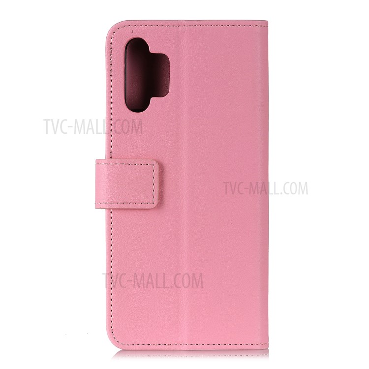 Magnet Flip Litchi Texture Leather Wallet Phone Cover Shell for Samsung Galaxy A32 - Pink-5
