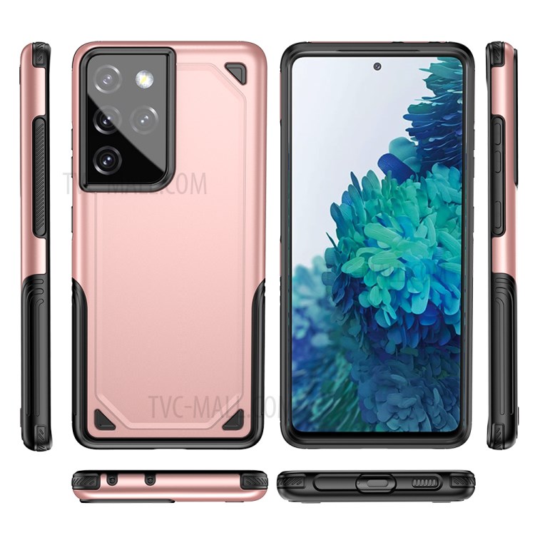 Rugged Armor Plastic + TPU Hybrid Phone Protection Shell for Samsung Galaxy S30 Ultra - Rose Gold-2