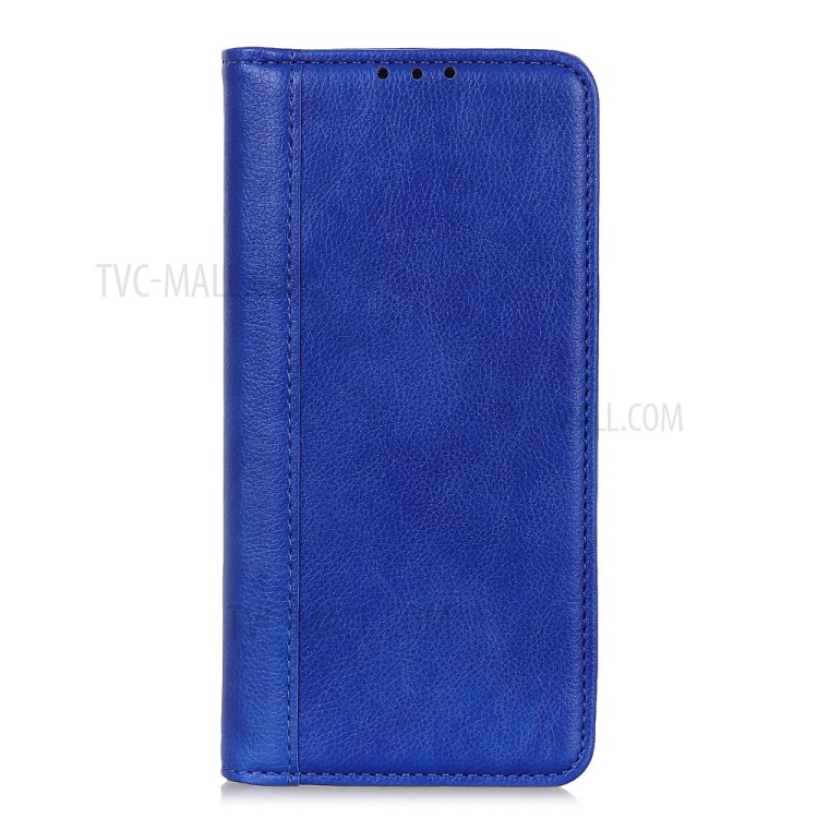 Auto-absorbed Wallet Litchi Texture Leather Mobile Phone Case for Samsung Galaxy A72 5G - Blue-2