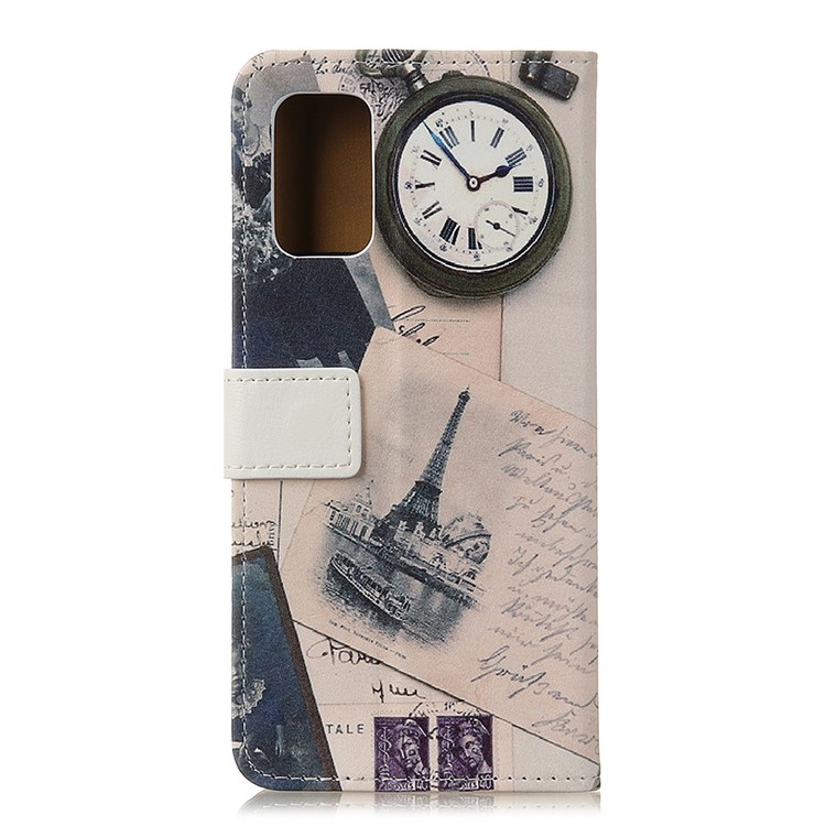 Stylish Pattern Printing Wallet Stand Cover Protective Case for Samsung Galaxy A52 5G - Tower and Letters-2