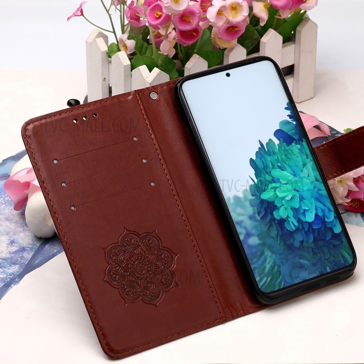 Wallet Stand Leather Cell Phone Cover Shell with Dreamcatcher Imprinting for Samsung Galaxy S30 Plus - Brown-10