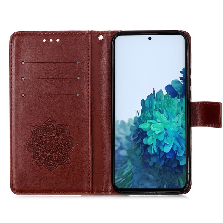 Wallet Stand Leather Cell Phone Cover Shell with Dreamcatcher Imprinting for Samsung Galaxy S30 Plus - Brown-4