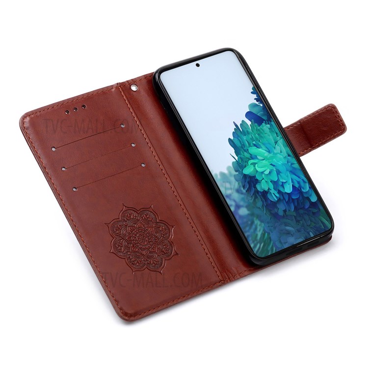 Wallet Stand Leather Cell Phone Cover Shell with Dreamcatcher Imprinting for Samsung Galaxy S30 Plus - Brown-6
