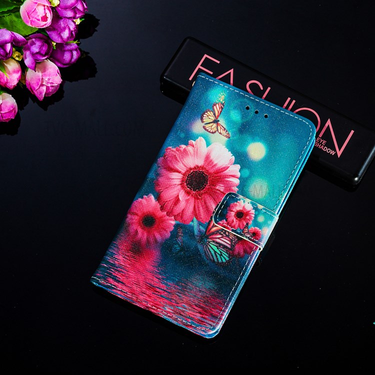 Wallet Stand Cross Texture Pattern Printing Leather Phone Protective Case for Samsung Galaxy A32 5G - Flowers-10