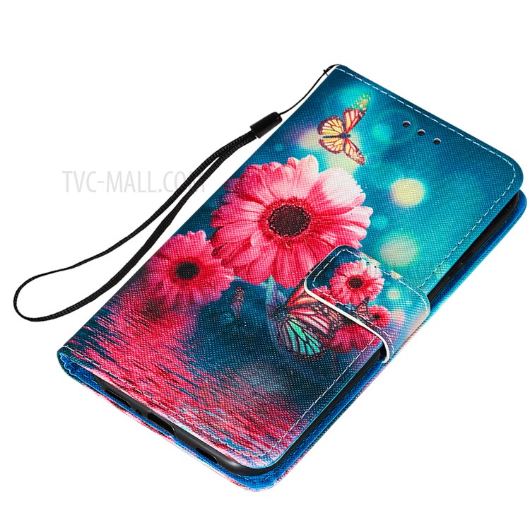 Wallet Stand Cross Texture Pattern Printing Leather Phone Protective Case for Samsung Galaxy A32 5G - Flowers-6