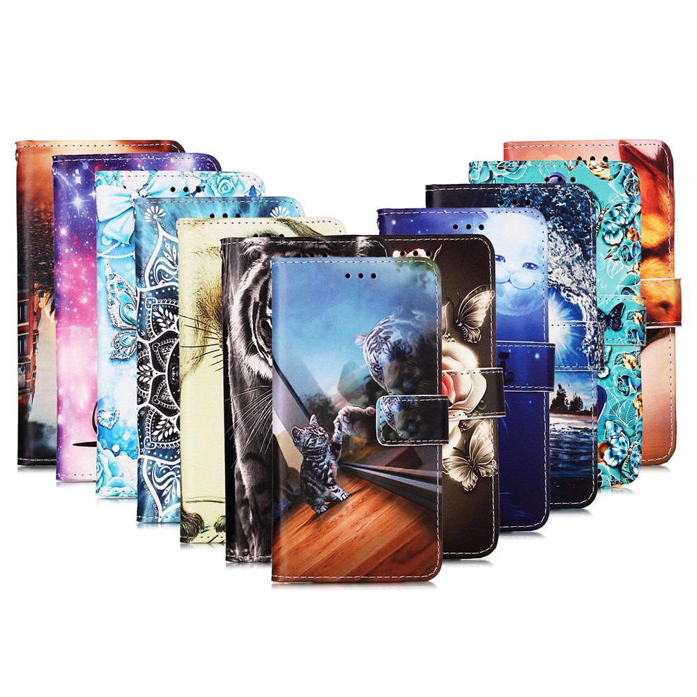 Anti-Drop Leather Wallet Stand Case with Pattern Printing for Samsung Galaxy S30 - Reflection-11