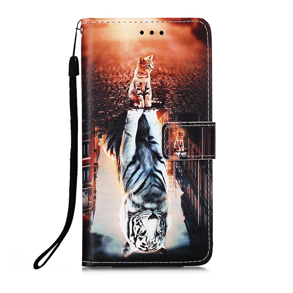 Anti-Drop Leather Wallet Stand Case with Pattern Printing for Samsung Galaxy S30 - Reflection-2