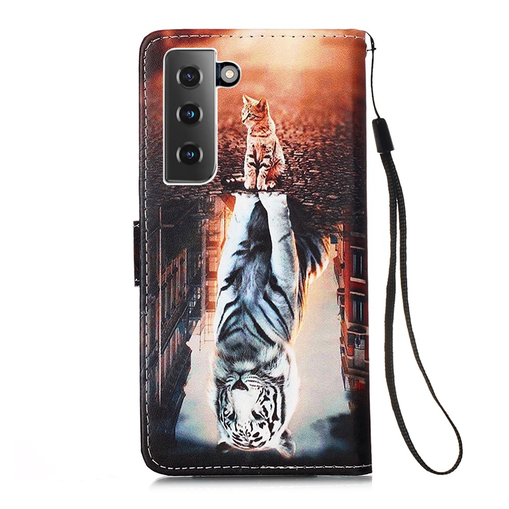 Anti-Drop Leather Wallet Stand Case with Pattern Printing for Samsung Galaxy S30 - Reflection-3