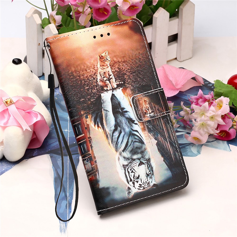 Anti-Drop Leather Wallet Stand Case with Pattern Printing for Samsung Galaxy S30 - Reflection-6