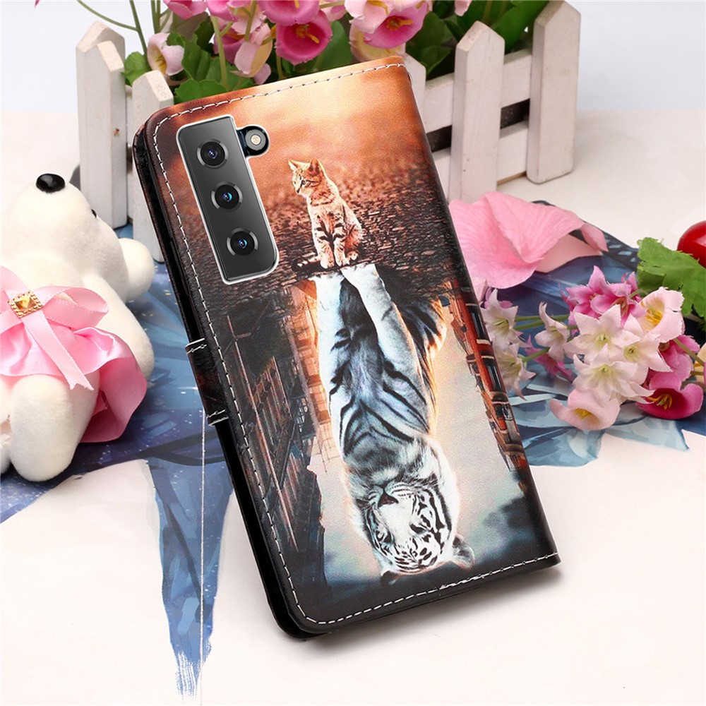 Anti-Drop Leather Wallet Stand Case with Pattern Printing for Samsung Galaxy S30 - Reflection-7