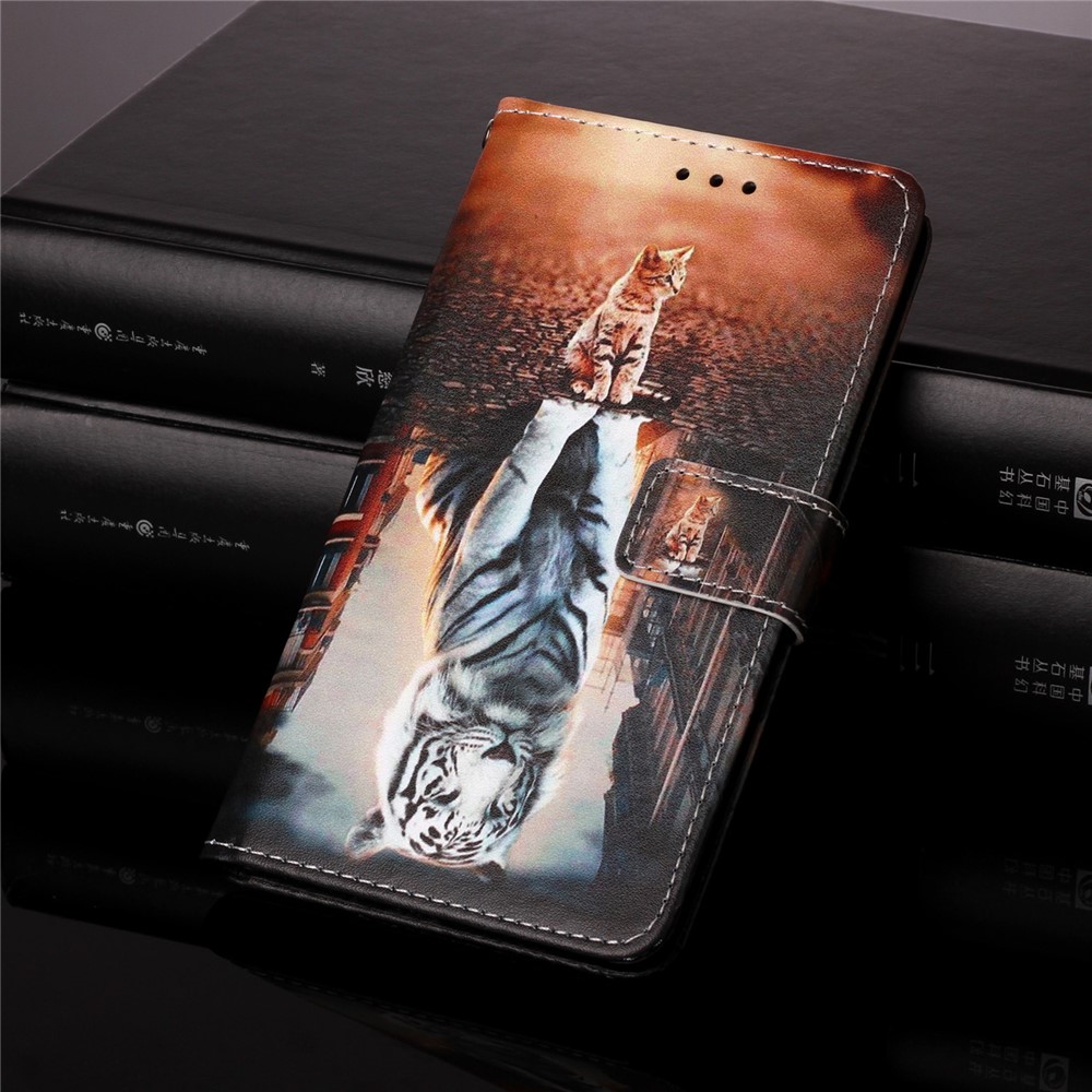 Anti-Drop Leather Wallet Stand Case with Pattern Printing for Samsung Galaxy S30 - Reflection-8
