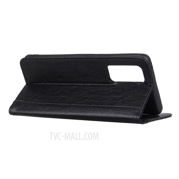Rhino Grain Leather + TPU Wallet Phone Casing for Samsung Galaxy A52 5G - Black-2