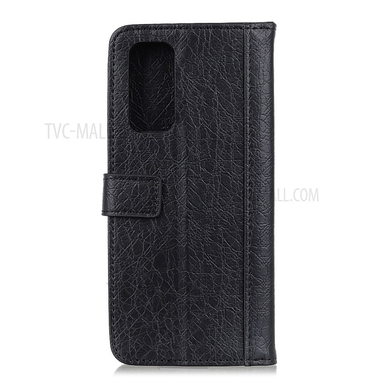Rhino Grain Leather + TPU Wallet Phone Casing for Samsung Galaxy A52 5G - Black-3