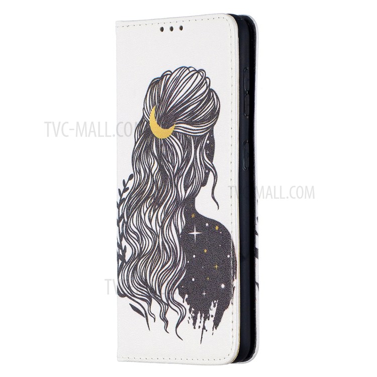 Auto-absorbed Stylish Patterned PU Leather Stand Wallet Case for Samsung Galaxy S30 - Girl-2