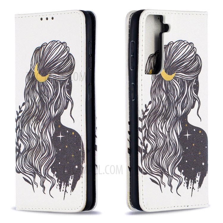 Auto-absorbed Stylish Patterned PU Leather Stand Wallet Case for Samsung Galaxy S30 - Girl-4