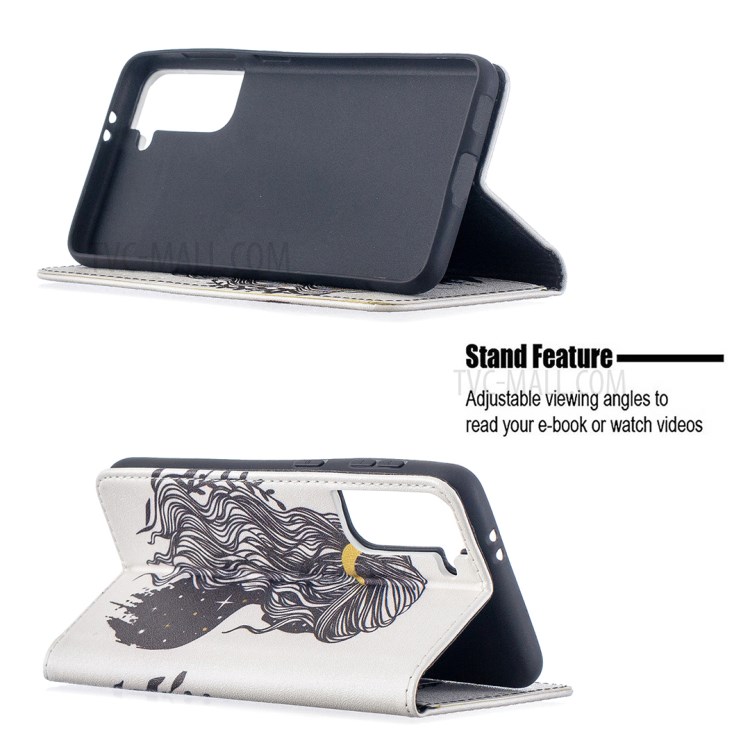Auto-absorbed Stylish Patterned PU Leather Stand Wallet Case for Samsung Galaxy S30 - Girl-5