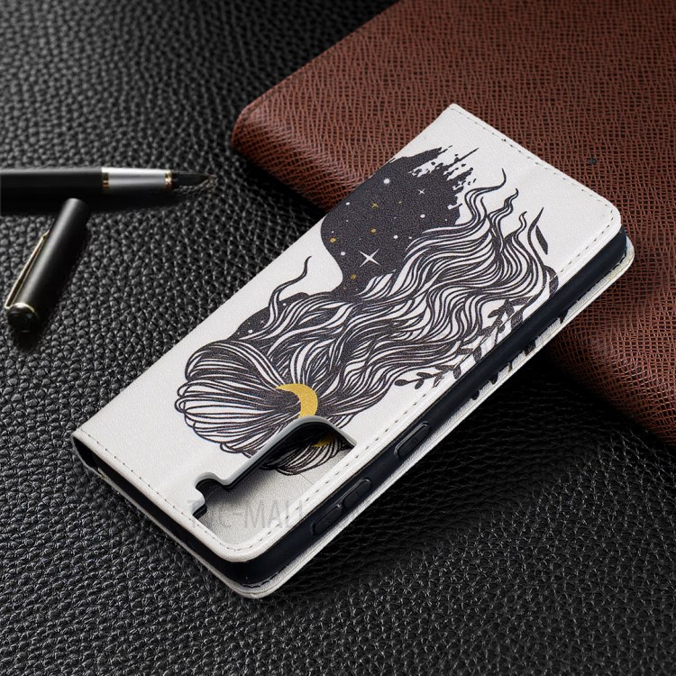 Auto-absorbed Stylish Patterned PU Leather Stand Wallet Case for Samsung Galaxy S30 - Girl-9