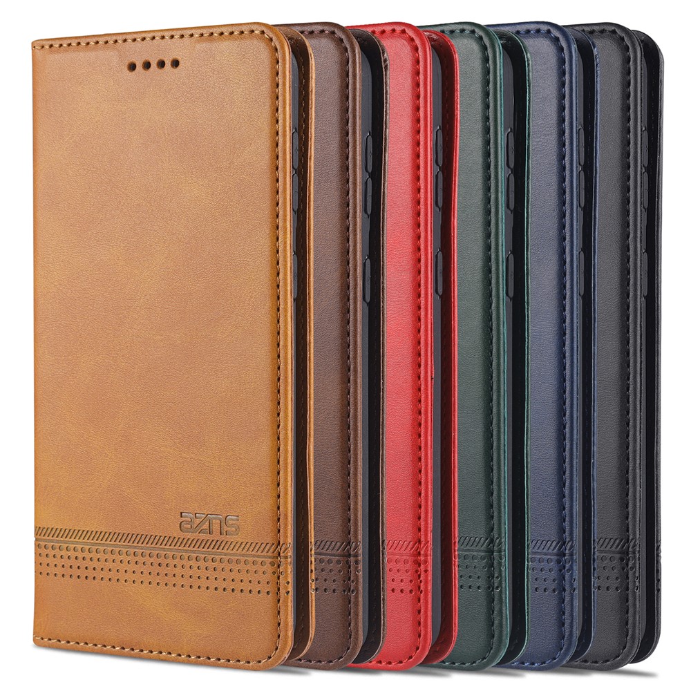 AZNS Magnetic Absorbed Leather Wallet Mobile Phone Cover for Samsung Galaxy S30 Ultra - Black-2