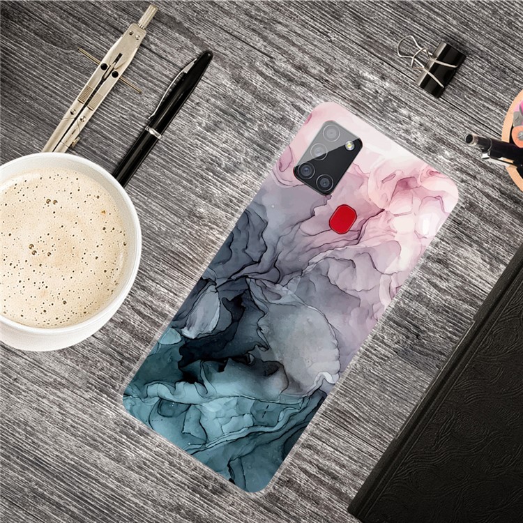 Soft TPU Marble Pattern Printing Protector Cover for Samsung Galaxy A21s - Style A-4