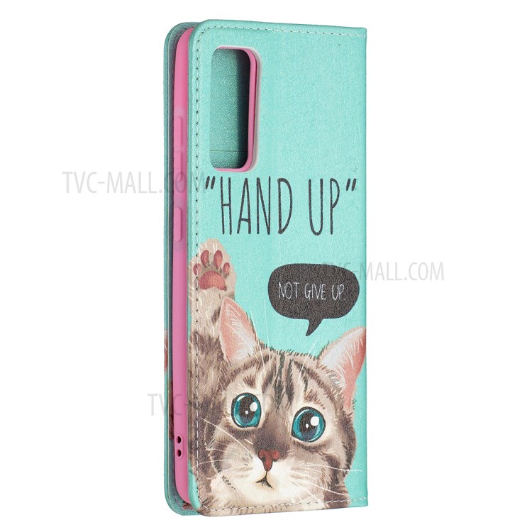 Auto-absorbed Stylish Patterned PU Leather Stand Phone Case for Samsung Galaxy S20 FE/S20 FE 5G/S20 Lite - Cat-3