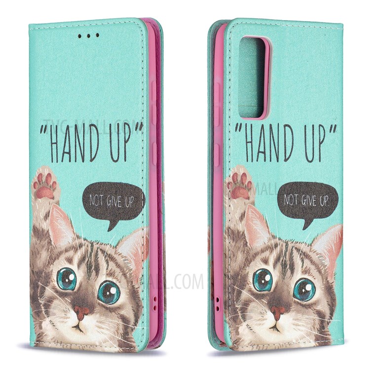 Auto-absorbed Stylish Patterned PU Leather Stand Phone Case for Samsung Galaxy S20 FE/S20 FE 5G/S20 Lite - Cat-4