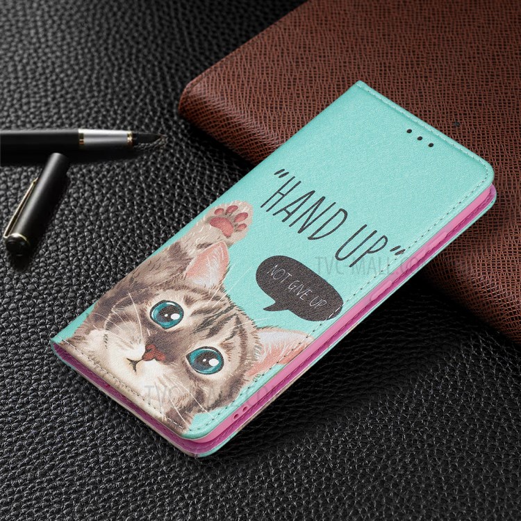 Auto-absorbed Stylish Patterned PU Leather Stand Phone Case for Samsung Galaxy S20 FE/S20 FE 5G/S20 Lite - Cat-8
