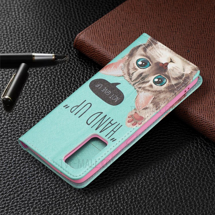 Auto-absorbed Stylish Patterned PU Leather Stand Phone Case for Samsung Galaxy S20 FE/S20 FE 5G/S20 Lite - Cat-9