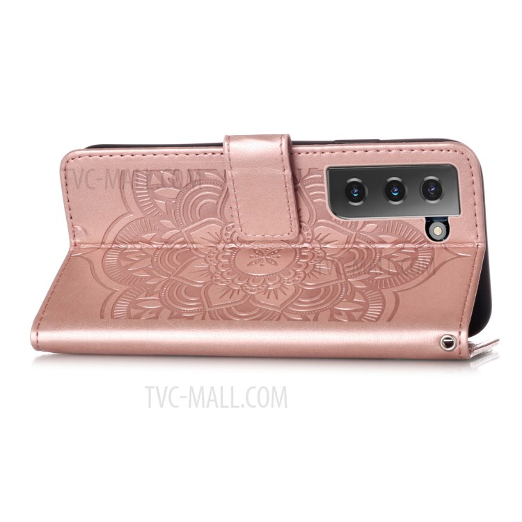 Imprinted Dream Catcher Flower Magnetic Leather Stand Case for Samsung Galaxy S30 - Purple-14